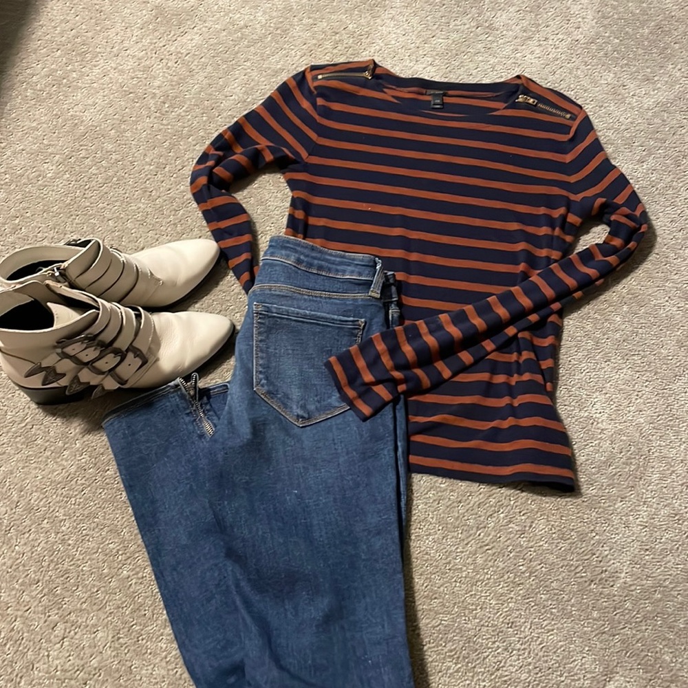 Stripe Long Sleeve T Shirt